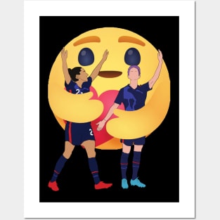 Christen Press Megan Rapinoe USWNT Emoji Hug Reaction Posters and Art